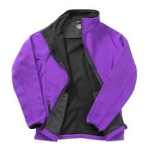 Result Womens/Ladies Core Printable Full Front Zip Softshell Jacket - Purple / Black - View 2
