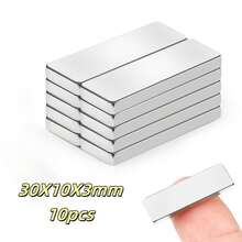 10 buah Magnet Batang Neodymium, 40x10x5mm, 30x10x5mm, Magnet Neodymium Tanah Jarang N35 dengan Perekat Dua Sisi, Sempurna, Cocok untuk Kantor, Kulkas, Dapur - 10 buah - View 6