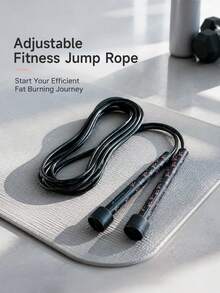 Powcan Cuerda de saltar para fitness aeróbico, cuerda de saltar ajustable para hombres y mujeres, accesorio deportivo de gimnasio, cuerda de saltar de PVC con mango de plástico, cuerda de saltar ligera y rápida, adecuada para entrenamiento de fitness al aire libre, entrenamiento y competición - Negro - Ver 4