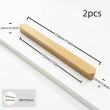2 buah Tarikan Kabinet Kayu Solid Bentuk Batang Panjang dengan Desain Tepi Bulat, Gagang Laci untuk Dapur, Kamar Tidur, Kamar Anak, Aksesoris Perangkat Keras Furnitur - pohon beech - View 15