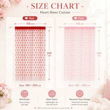 1pc Romantic Pink Heart Curtain Panel, Polyester Blackout Window Drapes With Heart String Design, Privacy Light Blocking Curtain For Bedroom, Living Room & Home Decoration - Pink - View 2