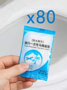 1-50片装一次性透明塑料马桶座垫，易于清洁，防水旅行卫生垫带衬里，经济实惠的家居用品，浴室装饰，秋季装饰 - 彩色 - 查看 14