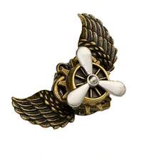 Punk Wing Brooch Gothic Vintage Airplane Gear Pin Steampunk Lolita Gear Cosplay,Halloween - A - View 11