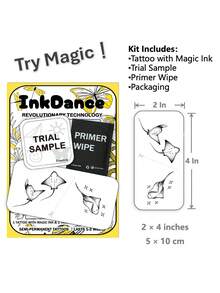 1 Set "Manta Ray" New Technology Tattoo Stickers, Semi-Permanent, Stingray, Ocean Inspired, Minimalist Fine Line, Temporary Tattoo, Realistic Design, Waterproof & Long Lasting, Plant-Based Formula, InkDance, Ink Dance, Gift X050 - Black - View 3