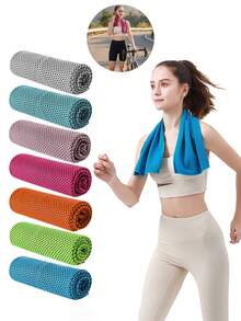3pcs/1pc Sweat-Absorbing Cooling Sports Towel, Wrist Towel, Buttoned Absorbent Cooling Scarf, Towel, Sweat Towel, Unisex, Portable, Multi-Purpose, Suitable For Daily Outings, Sports, Cycling, Running, Hiking, Men's Gift, Holiday Gift, Women's Gift - Multicolor - View 1
