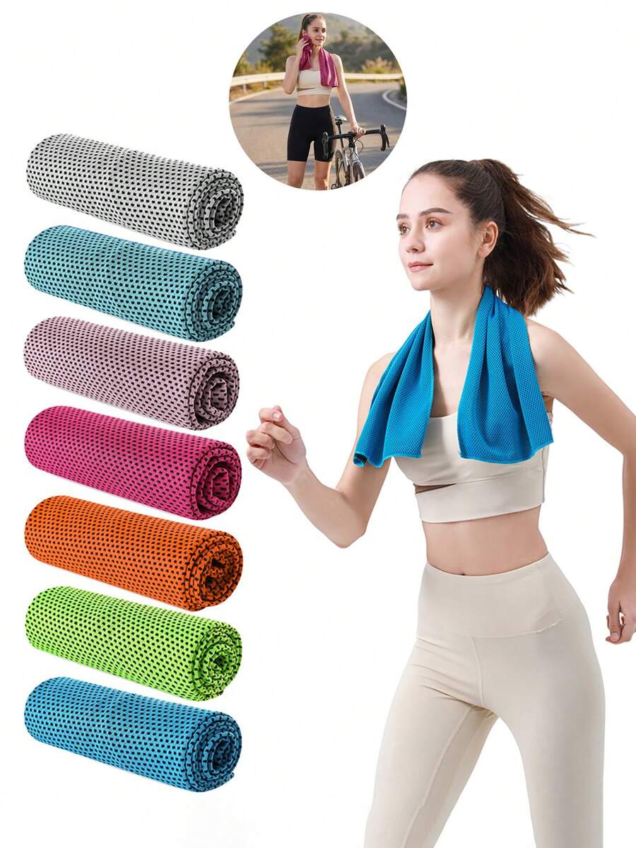 3pcs/1pc Sweat-Absorbing Cooling Sports Towel, Wrist Towel, Buttoned Absorbent Cooling Scarf, Towel, Sweat Towel, Unisex, Portable, Multi-Purpose, Suitable For Daily Outings, Sports, Cycling, Running, Hiking, Men's Gift, Holiday Gift, Women's Gift - Multicolor - View 1