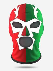 酷炫男士墨西哥 Lucha Libre 面具，防汗貼身英雄印花全臉拉法帽，牛奶絲透氣格鬥面罩，適合演員，趣味摔跤服飾配件，適用萬聖節派對、Cosplay 與角色扮演 - 彩色 - 查看 19
