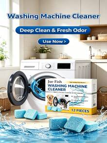 JUE FISH Washing Machine Cleaner Tablet Deep Cleaning Deodorizer Descaling Effervescent Tablet For Laundry Drum Home Cleaning Supplies,Deodorizing Descaling Effervescent Laundry Tub Cleaning Tablet - Multicolor - View 5