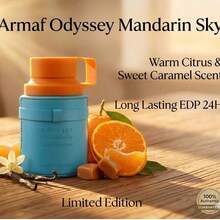 Odyssey Mandarin Sky Limited Edition By Armaf EDP 100ml/3.4oz Spray Cologne Men - Long-Lasting Warm Citrus & Caramel Fragrance With Amber, Tonka Bean, Sage & Woods | Luxury Arabian Designer Brand Full Size Bottle | Premium Authentic Formula Masculine - 華信天翁 - 查看 2