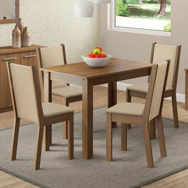 Juego De Comedor Con Mesa Y 4 Sillas Madesa Cíntia MC