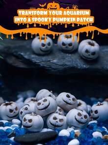 20/10/3pcs Halloween Mini Pumpkin Decorations, White Pumpkin Figurines, Horror Party Favors, Suitable For Home, Fish Tank, Micro Landscape, Flower Pot, Desktop, Halloween Decor Items - Multicolor - View 6