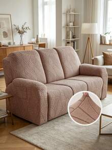 1/2/3seater Recliner Sofa Covers For Living RoomLeaf Pattern Sofa Relax Armchair Slipcovers Stretch Reclining Couch Covers Furniture Covers - Khaki - View 4