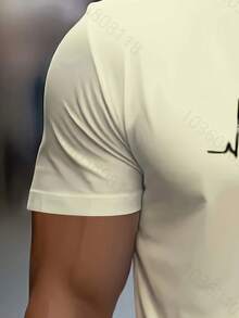 Men's Casual T Shirt Digital Printing - White - View 4