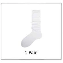 1/2 Paar graue Ballettsocken in Mittellänge, Schleifen-Slouch-Socken, weiße Kniestrümpfe mit umgeschlagener Kante, Schulanfang-Wadensocken für Damen - Verschiedenfarbig - Übersicht 19