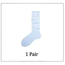 1/2 Paar graue Ballettsocken in Mittellänge, Schleifen-Slouch-Socken, weiße Kniestrümpfe mit umgeschlagener Kante, Schulanfang-Wadensocken für Damen - Verschiedenfarbig - Übersicht 16
