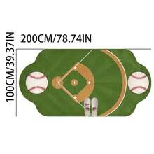 1pc Baseball Field Shaped Decorative Rug, Bedroom Decor, Floor Mat, Carpet, Home Decor, Living Room Rug, Small Living Room Rug, Bedroom Carpet, Living Room Home Decor, Outdoor Rug, Washable Carpet - Multicolor 3 - View 12