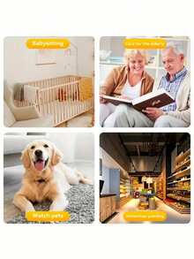 WJG Baby Monitor, 1290P HD Video Baby Monitor With Camera And Audio, 2.4GHzCamera With Night , Motion Detection For Baby And Pet, Cloud - White - View 5