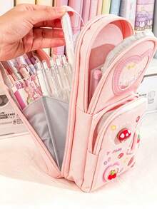 Large Capacity Multi-Function Student Pencil Case, Portable Large Size Pencil Storage Box, Back To School Gift, First Day Of School - Multicolor - View 2