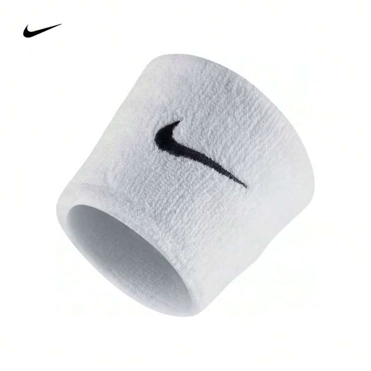 NIKE 中性款單一尺寸毛巾短款護腕，吸汗設計，適用健身訓練、羽球、網球、籃球運動 - 白色 - 查看 4