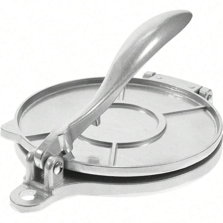 1pc Tortilla Press-A Tool For Making Tortillas, Tacos, Flatbreads, And Dumpling Wrappers; Aluminum Press (Silver)-Easy To Clean; Suitable For Tortillas, Pizza Dough, Dumpling Wrappers, And Bread Dough.Suitable For Home And Professional Use. - Multicolor - View 1