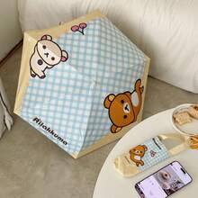 San-X Rilakkuma Authentic Cartoon Relaxed Bear Mini 5-Fold Umbrella, Cute 3D Bear Doll Sun Protection Parasol - Multicolor - View 4