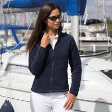 Result Womens/Ladies Core Fashion Fit Fleece Top/Full Zip Jacket - Navy Blue - View 2