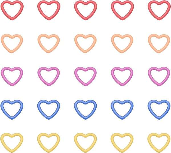 PATIKIL Marcadores de punto de ganchillo, 50 piezas Marcadores de punto Aguja de Marcador de punto con bloqueo en forma de corazón para costura, ganchillo, manualidades DIY, multicolor