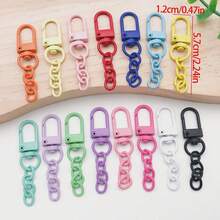 20 buah Aksesoris Gantungan Kunci Jepit Lobster Warna-warni, Kait Jepit Putar Logam Warna-warni dengan Cincin Kunci, Perlengkapan Perhiasan Buatan Tangan DIY - Gantungan kunci - View 5