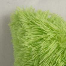 Funda de cojín sin relleno unicolor de peluche - verde menta - Ver 9