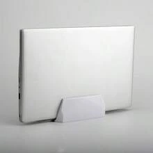 極簡幾何筆電支架－可攜式垂直支架，適用於 MacBook Pro（最高 17mm）及所有筆記型電腦，省空間的辦公室與居家桌面收納架 - View 3