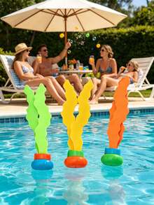 3/1pc Set - Summer Pool Party, Diving Games, Pool Game Gift Set, Summer Underwater Pool Gift, Colorful Summer Gift Set, Water Fun Pool Games, Underwater Seaweed Is The Best Summer Party Gift, Pool Party Game First Choice, Fun Pool Games. Diving Seaweed Game Set - Swimming Training Games - Underwater Diving Balls - Underwater Pool Seaweed Games - Multicolor - View 4