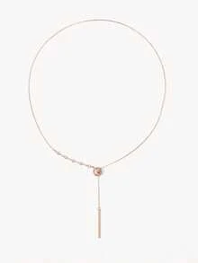 Opalesca 1 buah Kalung Liontin Bulat Minimalis Serbaguna dengan Hiasan Berlian Imitasi Sepanjang 80cm untuk Wanita, Musim Gugur/Dingin - Bintang - View 9