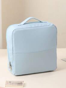 PU Large Capacity Vertical Makeup Bag, Portable Handheld 3D Non-Collapsible Storage Bag, Travel & Outdoor Partitioned Toiletry Bag - Multicolor - View 11