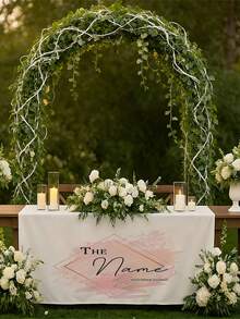 Customized Table Runner, Personalized Letter Initial And Date Design, Suitable For Graduation Party, Gift Table And Decoration, Can Add Your Text For Birthday, Anniversary Or Holiday Party - Multicolor - View 7
