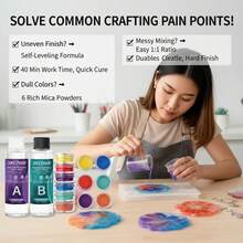 Resina Epoxi Transparente AB, Pegamento Sin Burbujas, Relleno de Metal, Juego de Herramientas para Fabricación de Moldes, 6 Colores, Polvo de Mica, Materiales para Joyería, Arte de Uñas,ón Artesanal, - pegamento AB 200 ml - Ver 2
