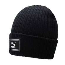 PUMA Logo Knitted Beanie - Comfortable, Casual, Versatile, Unisex, Couple Style - Black - View 5