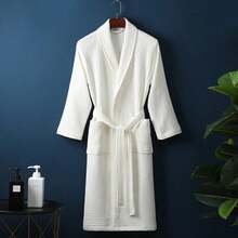 Haus Hana Jubah Mandi Waffle, Menyerap Keringat, Cepat Kering, Unisex, Cocok untuk Musim Semi/Panas, Homestay, Hotel, SPA, Potongan Longgar, Berbagai Warna, Desain Minimalis, Perlengkapan Kamar Mandi & Rumah, Kembali ke Sekolah - MultiWarna - View 5