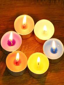 50-Pack Unscented Tea Light Candles | 4-Hour Burn Time, White, Smokeless & Dripless, Small Candles | Long-Lasting For Home, Weddings, Events, Emergencies | Bulk Pack Small Candles - Multi-colored Candles - View 6