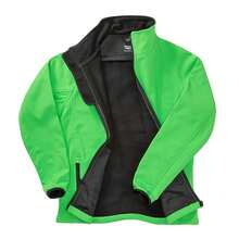 Result Womens/Ladies Core Printable Full Front Zip Softshell Jacket - Vivid Green / Black - View 2