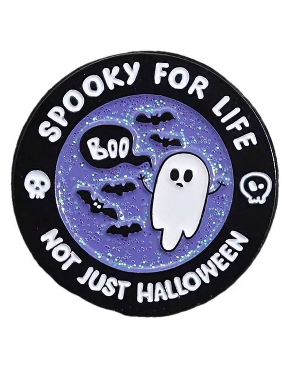 Halloween Badge, Ghost Theme Design. Suitable For Halloween Theme Party, Halloween Gift, Souvenir, Gift For Friends, Backpack Decoration And Holiday Accessories. - One Size Fits All - View 1