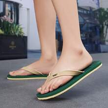 Summer New Men's Comfortable Lightweight Casual Fashion Personalized Home Slippers Beach Flip Flops Wear-Resistant Thong Sandals For Men - Green - View 7