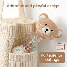 2Pcs Baby Sensory Toy Set Bee Teething Rattle Bear Goose Crinkle Security Lovey Blanket Soft Plush Infant Teether Toy For Newborn Shower Gift - Multicolor - View 9