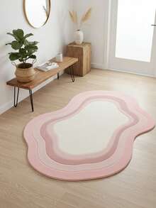 1pc 2026 New Arrival, Gradient Pink Wavy Asymmetrical Annual Ring Living Room Area Rug, Autumn Bestseller, Soft Absorbent Skin-Friendly, Suitable For Bedroom Or Living Room Decor, Holiday Gift, Bedroom Rug, Comfortable Home Accessory, Decorative Rug, Bedroom Decor, Small Rug, Rug, Home Decor, Living Room Rug, Living Room Small Rug - Multicolor - View 4