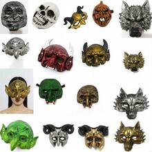 Halloween Carnival Party Stage Easter Carnival Party Realistic Witch Mask Cosplay Green Witch Mask - Multicolor - View 11