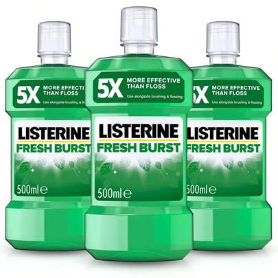 Listerine Fresh Burst Daily Mouthwash 500ml - Pack Of 3
