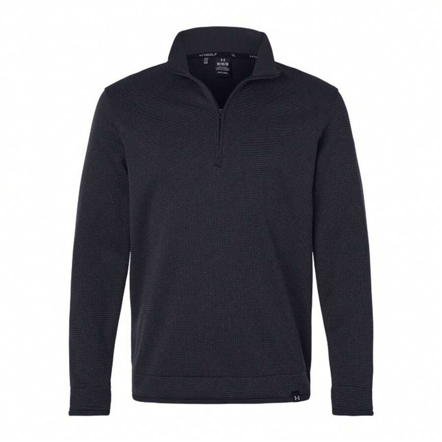 Under Armour Mens Quarter Zip Fleece Top - Black - View 1