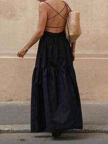 Women Short Dresses - Black - View 4