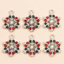 10Pcs Snowflake Series Pearl & Rhinestone Alloy Snowflake Pendants, Suitable For DIY Jewelry Making, Necklace Bracelet Earring Accessories, Christmas Holiday Decoration Gifts - Multicolor - View 20