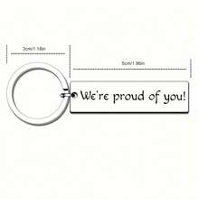1pc Emotional Gift, Stainless Steel Keychain, For Friends And Family - A - View 7