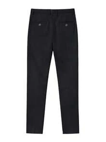 Men's Straight Leg Dress Pants, All-Season Formal Trousers, Business Casual Pants, Suitable For Commuting - Black - View 4